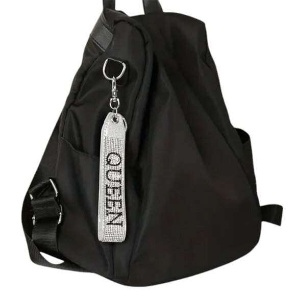 ** Rhinestone Queen Bracelet Keychain Key Ring Purse Bag Backpack - Picture 2 of 2